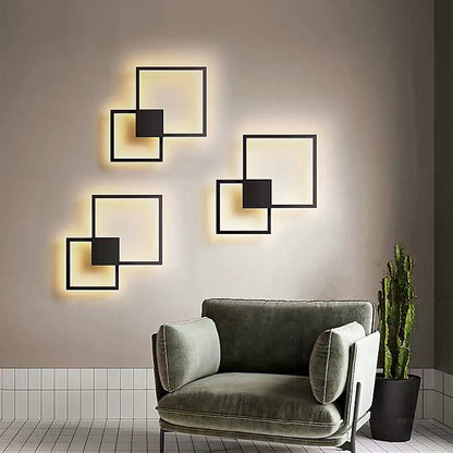 Simple geometric line LED shape wall light