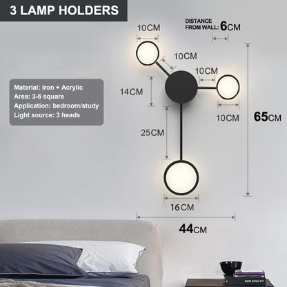 Contracted Bedroom Bedside Lamp Designer Wall Lamp