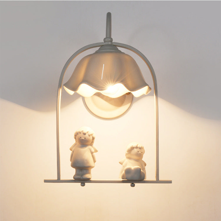 Little angel creative bedroom bedside wall lamp