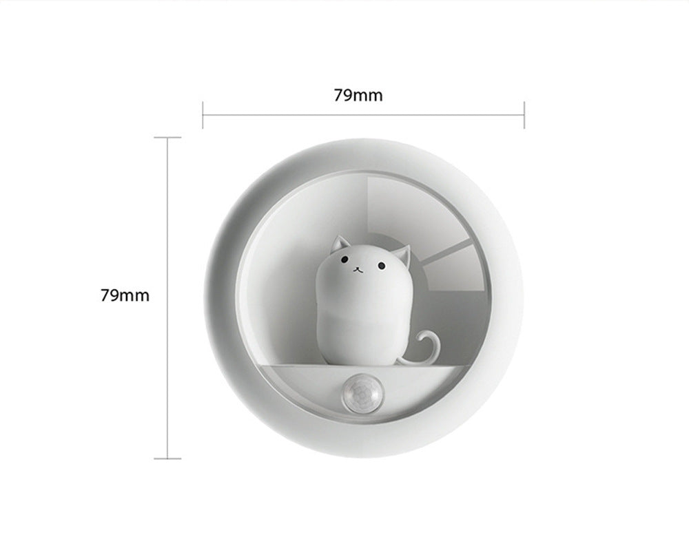 Creative cute cat night light cartoon charging human body