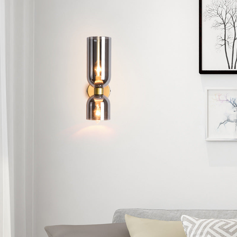 Simple Double-headed Glass Bedside Wall Lamp