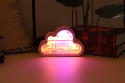 Cloud Paper Carving Light USB Bedside Unicorn Night Light