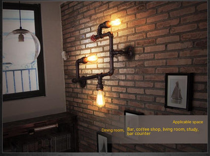 Loft Vintage Industrial Water Pipe Wall Lamp