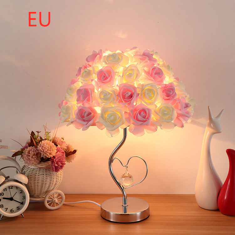 Wedding Decoration Lamp 220V Bedside Desk Roses  Lamp Flower Light