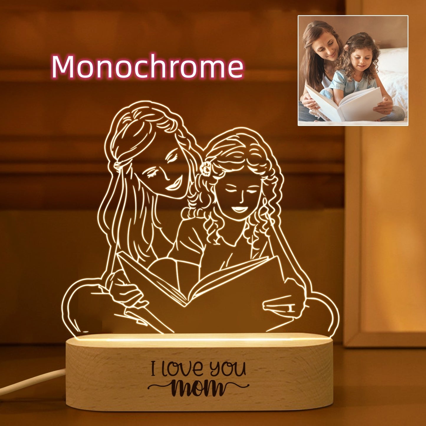 Picture To Make Lovers Acrylic Nightlight Valentine's Day