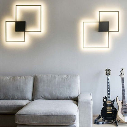 Simple geometric line LED shape wall light