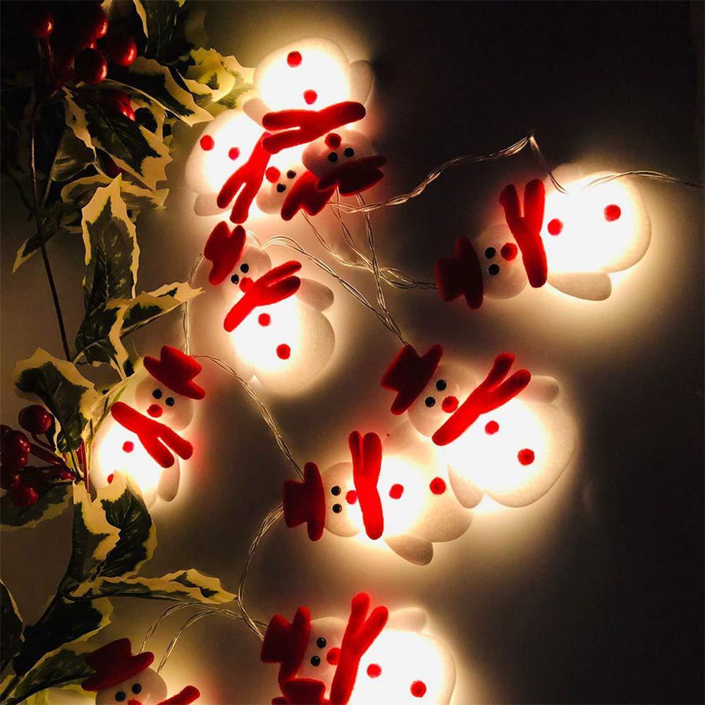 Snowman Christmas Tree LED Garland String Lights Snowflakes