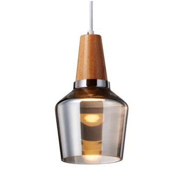 Modern Led Glass Pendant Light Fixture With Wood Vintage