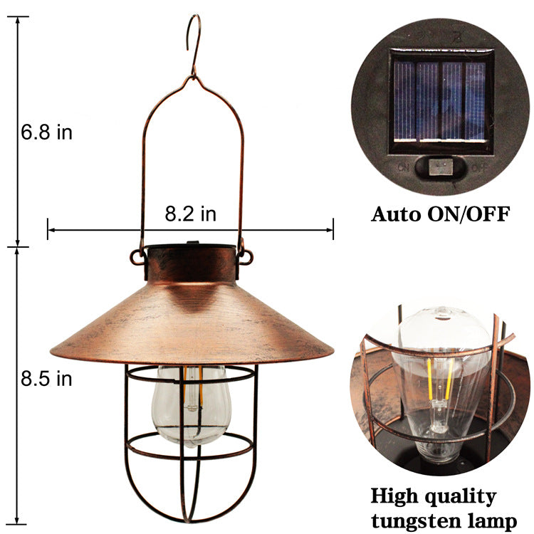 Solar Outdoor Hanging Lights Waterproof Courtyard Lantern