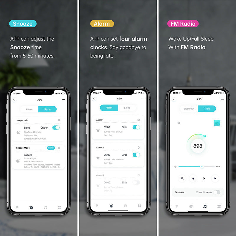 Sunrise Alarm Clock WiFi Smart APP Wake Up Clock Light Simulation