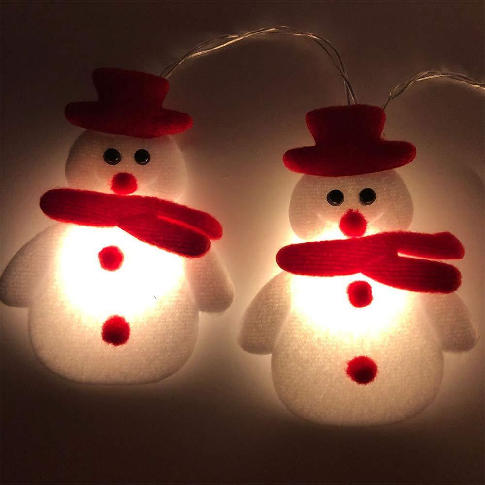 Snowman Christmas Tree LED Garland String Lights Snowflakes