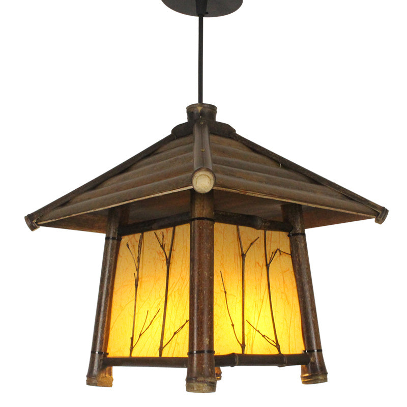 Retro Chinese Style Chandelier Tea Room Bamboo Lamp