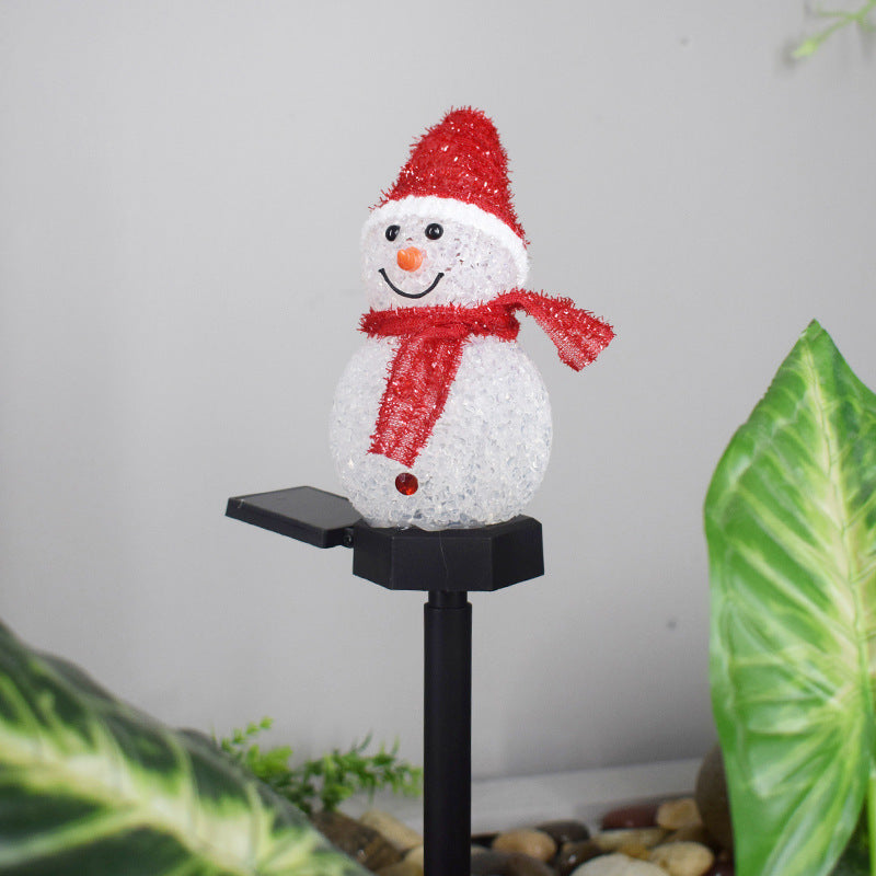 Outdoor LED Solar Snowman Light Landscape Lamp