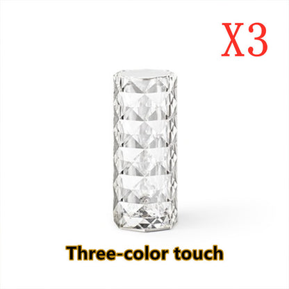 Nordic Crystal Lamp USB Table Lamps Bedroom Touch Dimming Lamp