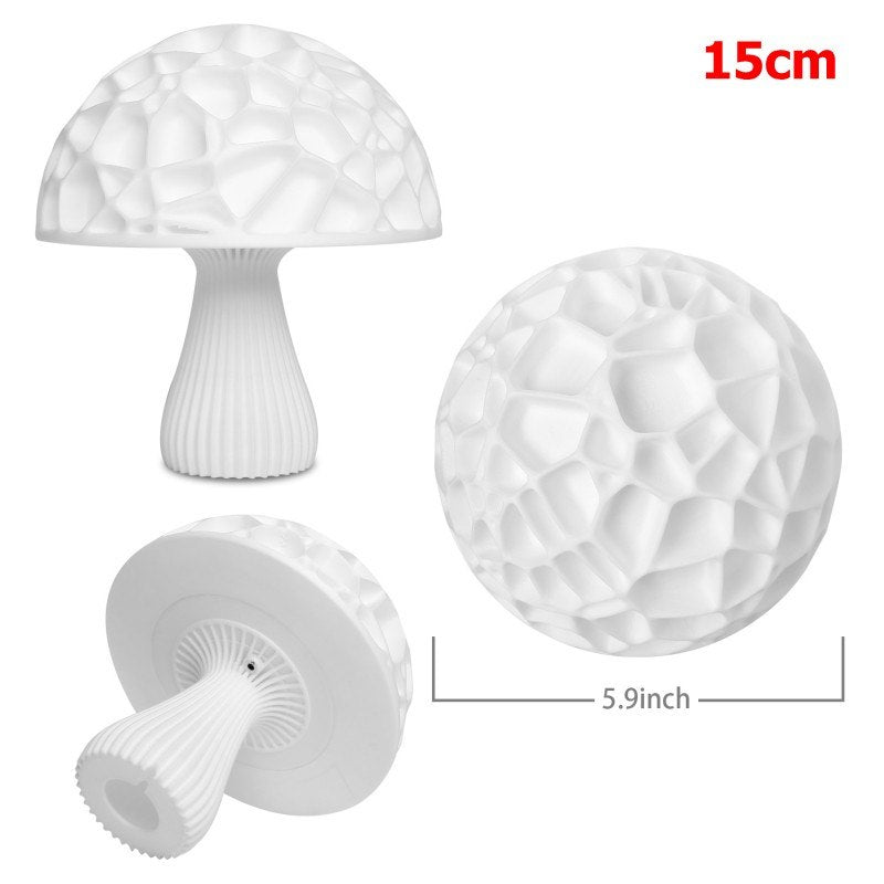 3D Printed 16 colors Led Mushroom Lamp Lovely Colorful Led Night