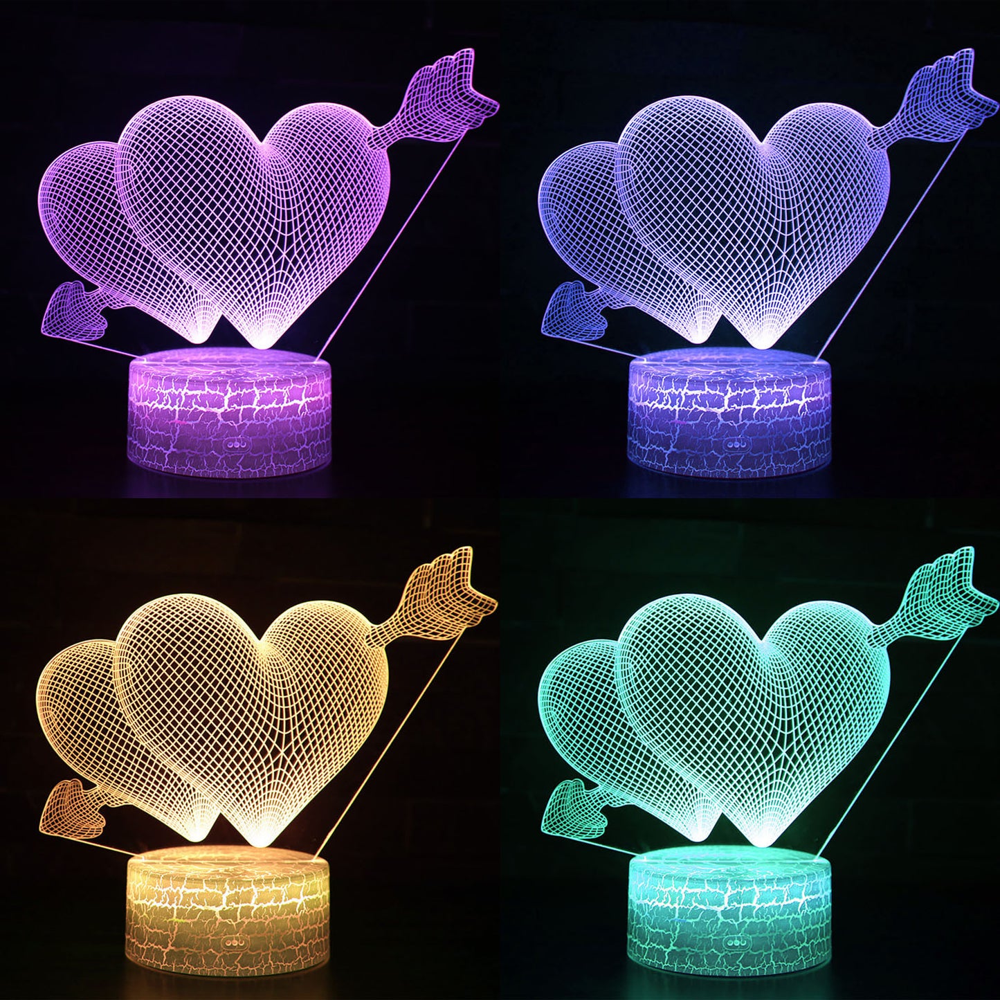 I LOVE YOU Sweet Lover Heart Balloon 3D LED USB Lamp