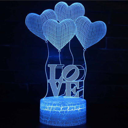 I LOVE YOU Sweet Lover Heart Balloon 3D LED USB Lamp