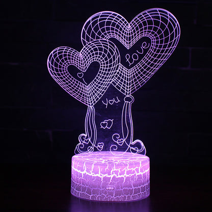 I LOVE YOU Sweet Lover Heart Balloon 3D LED USB Lamp