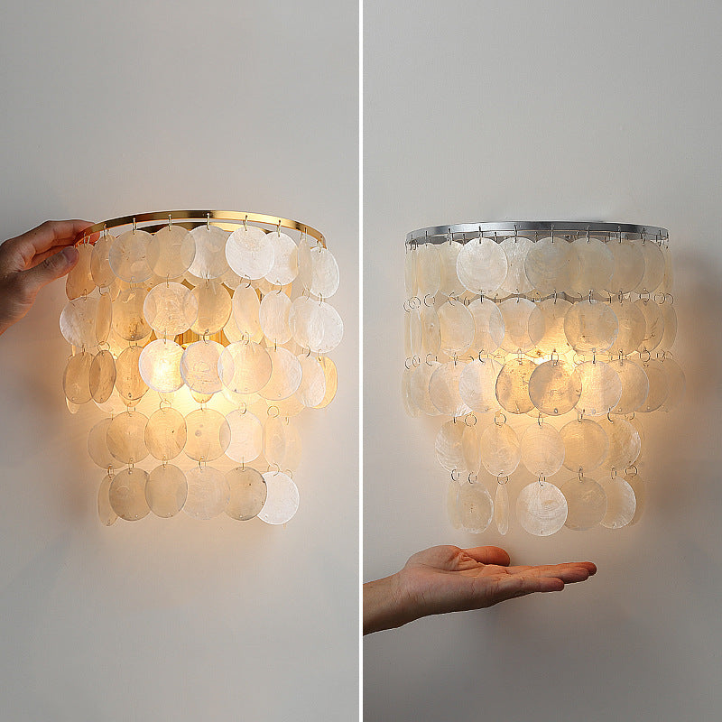 Creative Minimalist Living Room Background Shell Wall Lamp