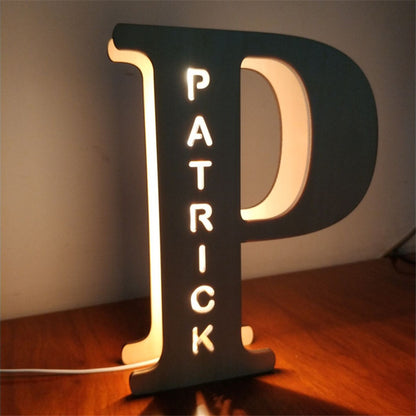 Wooden Letter Lamp Pendulum Lamp Personalized Custom Decorative Lamp