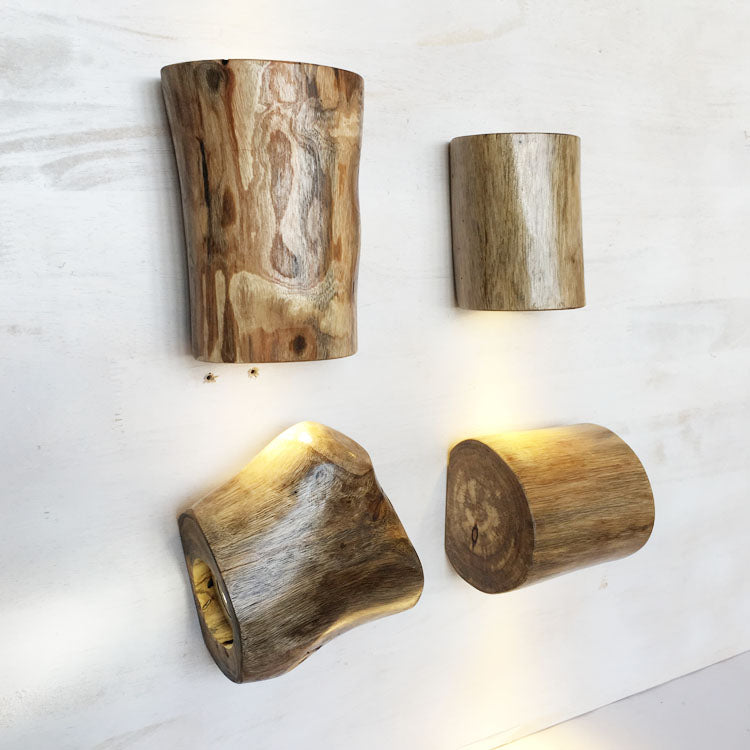 Homestay Decoration Natural Creative Solid Wood Wall Lamp