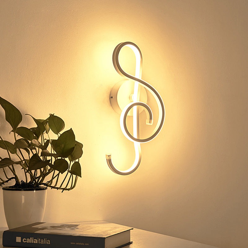 Simple And Creative Led Wall Lamp Musical Note Led Wall Lamp