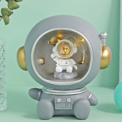 Astronaut Creative Night Light Piggy Bank Resin Decor