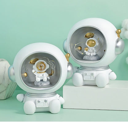 Astronaut Creative Night Light Piggy Bank Resin Decor