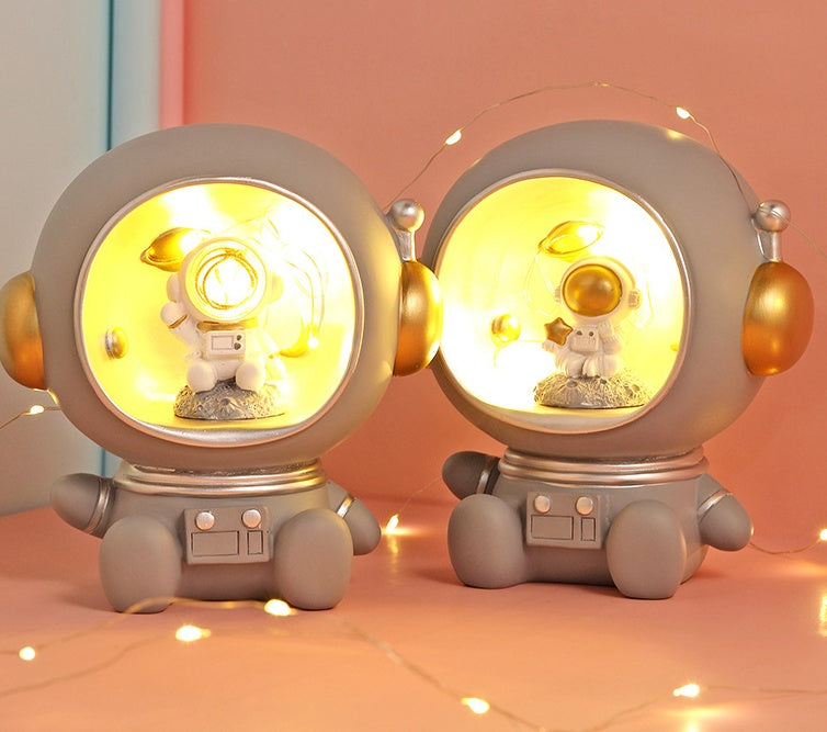 Astronaut Creative Night Light Piggy Bank Resin Decor