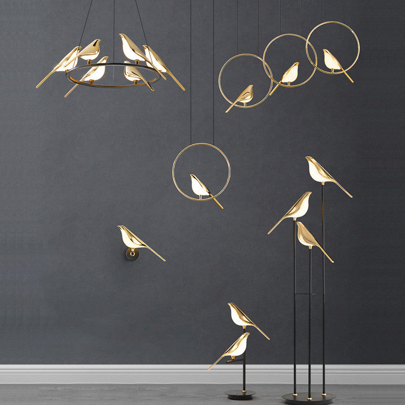 Modern Simplicity LED Wall Lamp Magpie Bird Model Light