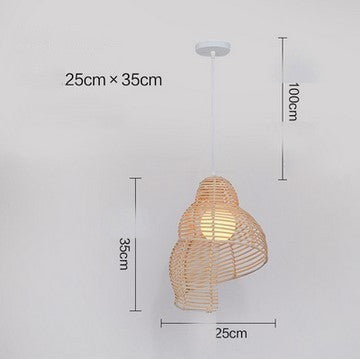 NEW Snail Rattan Pendant Light, Creative Art Vintage