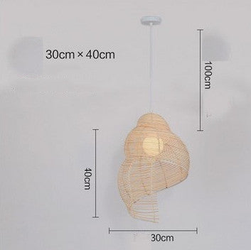 NEW Snail Rattan Pendant Light, Creative Art Vintage