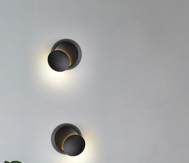 Rotating Lunar Eclipse Wall Lamp Modern Minimalist Living Room