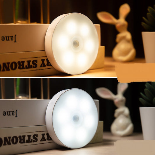 Usb Rechargeable Motion Sensor Light Round LED Puck