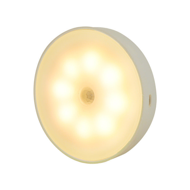 Usb Rechargeable Motion Sensor Light Round LED Puck