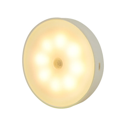 Usb Rechargeable Motion Sensor Light Round LED Puck