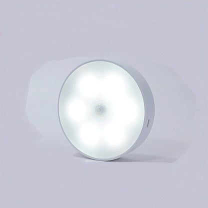 Usb Rechargeable Motion Sensor Light Round LED Puck