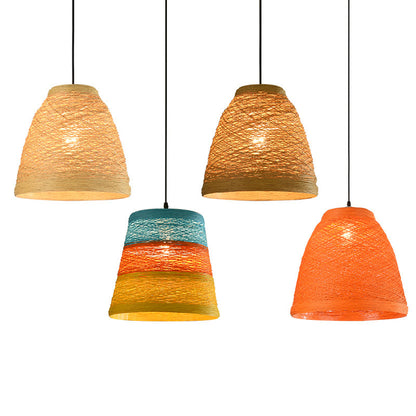 Ldyllic Creative Personality Coffee Shop Rattan Woven Hanging Lamps