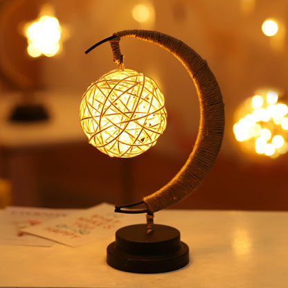 Ins Wind Iron Ornament Led Moon Star Shape Copper Wire Lamp