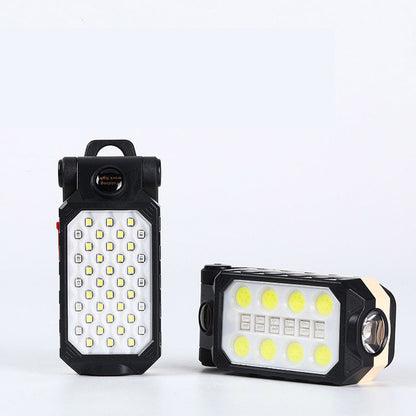 Folding USB Rechargeable COB Work Light Portable LED Flashlight