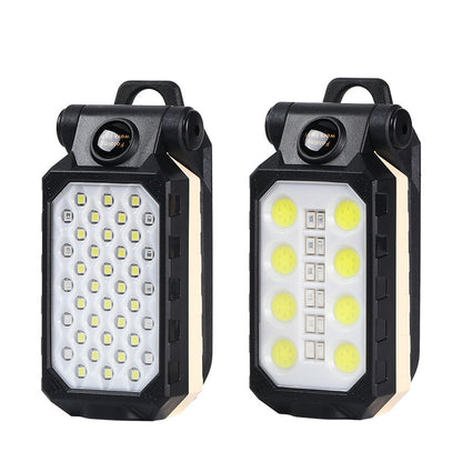 Folding USB Rechargeable COB Work Light Portable LED Flashlight