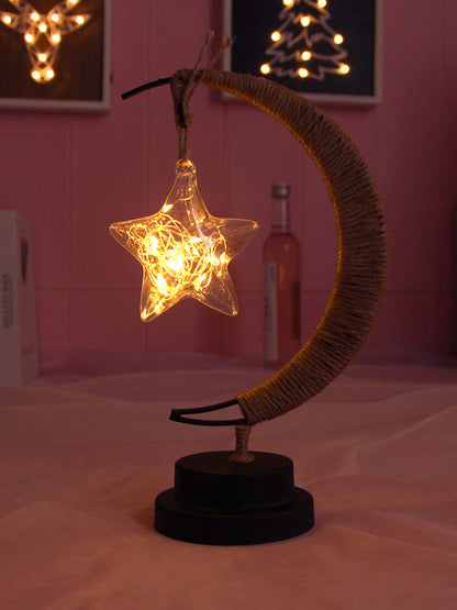 Ins Wind Iron Ornament Led Moon Star Shape Copper Wire Lamp