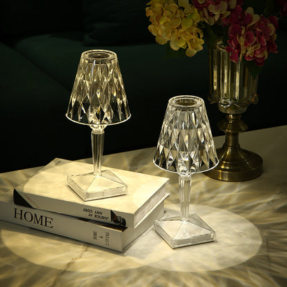 Rechargeable Portable Atmosphere Lamp Bedroom Bedside Wireless Crystal Diamond Table Lamp