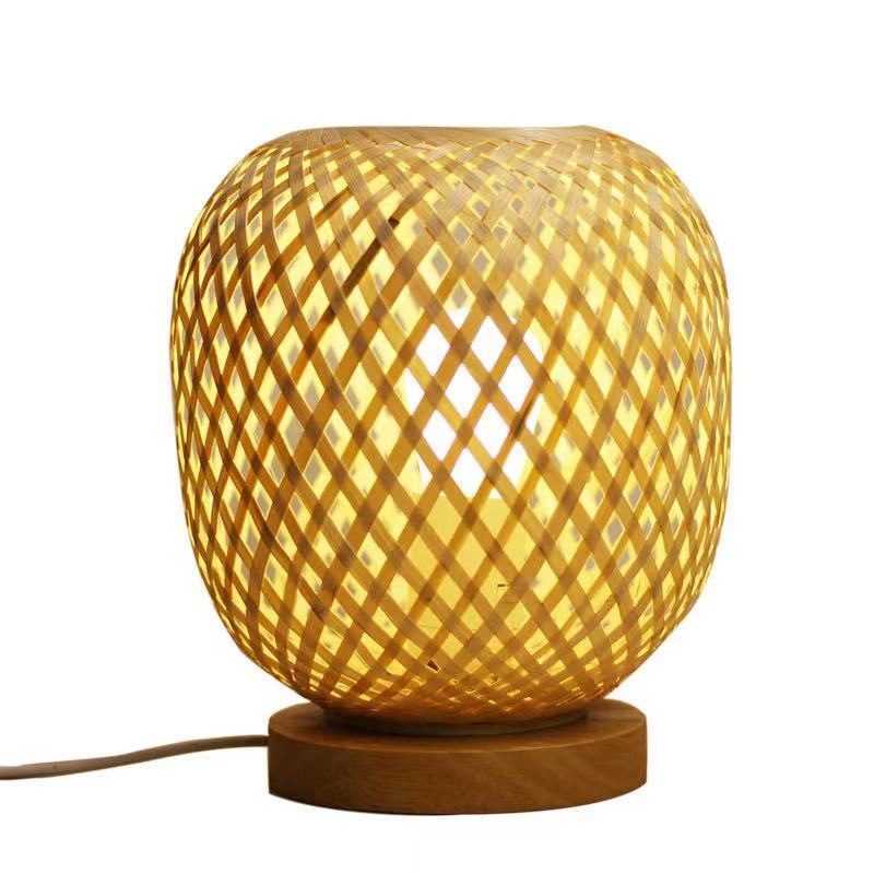 Ins Wind Warm Nordic Bamboo Strip Woven Simple Net Lamp