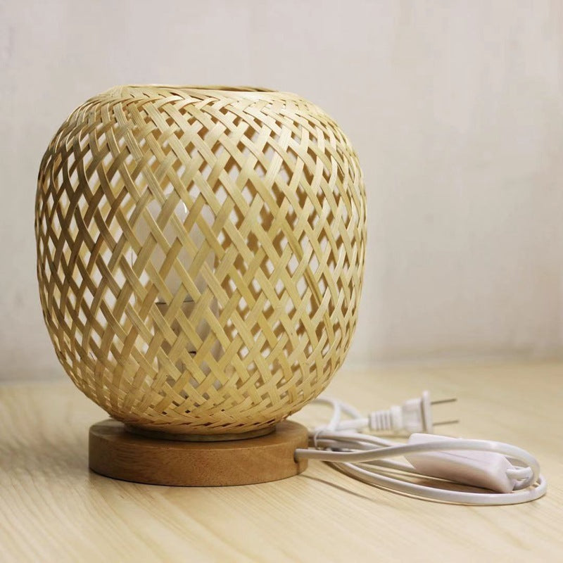 Ins Wind Warm Nordic Bamboo Strip Woven Simple Net Lamp