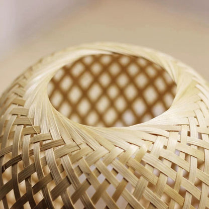 Ins Wind Warm Nordic Bamboo Strip Woven Simple Net Lamp