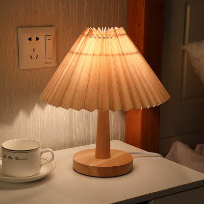 Usb Vintage Pleated Lamp Dimmable Korean Table Light