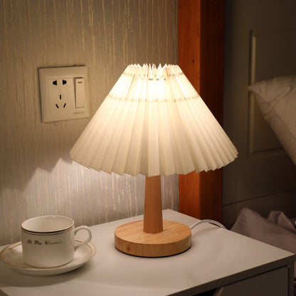 Usb Vintage Pleated Lamp Dimmable Korean Table Light