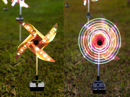 Led Solar Wind Spinner Light Garden Path Outdoor Yard Pinwheels