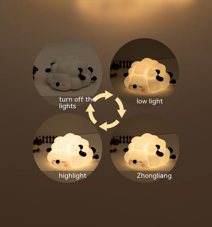 Cute Silicone Night Lights Sheep Cartoon Bedroom Lamp